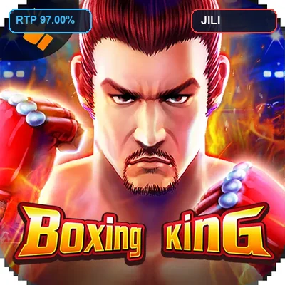 Boxing King JILI slot game card with free spin multipliers